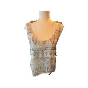 Converse One Star Women’s Gray Cream Sheer Floral Sleeveless Tank Top Size S NWT